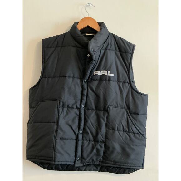 Vintage King Louie Pro Fit Vest “ RAL” men’s L (44-46) black puffer Made inUSA - Picture 1 of 13